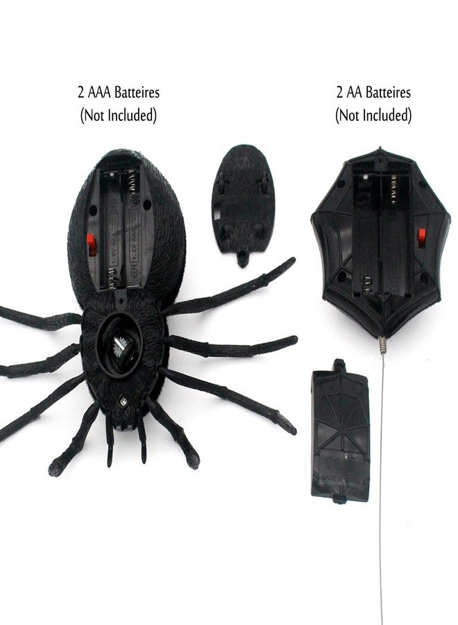 Tipmant RC Spider Remote Control Tarantula Realistic Animal Crawlers Scary Kids Halloween Christmas Prank Gag Toys Birthday Gifts (Black Hair) - Image 3